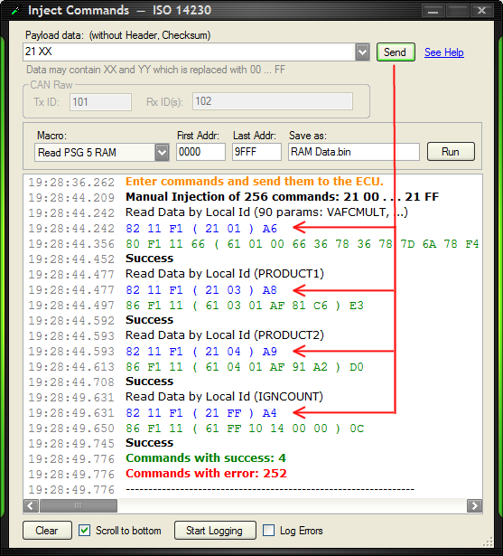 HUD ECU Hacker Screenshot - Trace